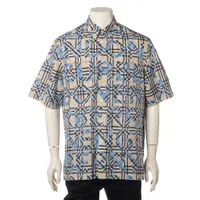 バーバリー コットン チェックシャツ ティッシ期 L ブルー