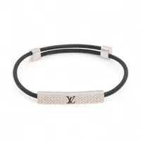 ヴィトン ブレスレット シャンゼリゼ M8332 GP×革 ブレスレット BC1215 ブラック×シルバー