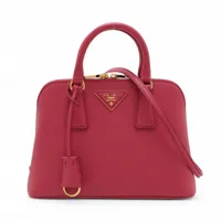 プラダ サフィアーノラクス レザー 2WAYハンドバッグ ピンク