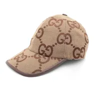 グッチ ジャンボGGキャンバス 681264 コットン×ポリエステル キャップ S ベージュ×ブラウン