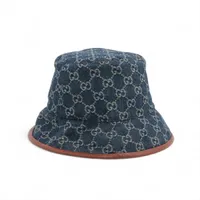 グッチ GGキャンバス 576371 コットンデニム バケットハット M ブルー