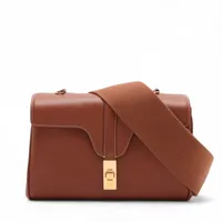 セリーヌ ティーンソフト16 レザー ショルダーバッグ ブラウン