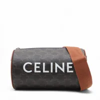 セリーヌ トリオンフ シリンダー PVC ショルダーバッグ ブラック