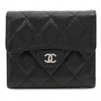 シャネル マトラッセ キャビアスキン ブラック シルバー金具