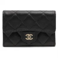 シャネル マトラッセ キャビアスキン ブラック ゴールド金具