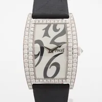 ピアジェ WG×革 QZ シルバー文字盤