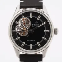 ゼニス エルプリメロ シノプシス 03.2170.4613/21.C714 SS×革 AT ブラック文字盤
