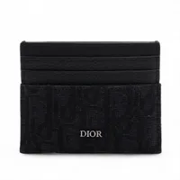 ディオール オブリーク キャンバス×レザー カードケース ブラック