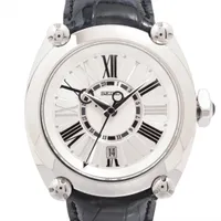 セイコー ガランテ メカニカル GMT SBLM001 SS×革 AT シルバー文字盤