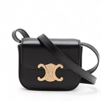 セリーヌ トリオンフ ミニ クロード レザー ショルダーバッグ ブラック