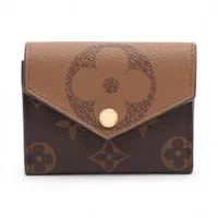 ヴィトン モノグラム ジャイアント リバース ポルトフォイユゾエ M80725 コンパクトウォレット ブラウン×ブラック