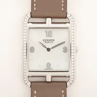 エルメス ケープコッド CC3.731 SS×革 QZ シェル文字盤