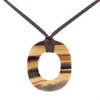 エルメス イスム バッファローホーン ネックレス ブラウン×ベージュ