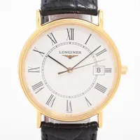 ロンジン グランドクラシック L4.720.2 SS×革 QZ ホワイト文字盤