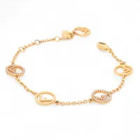 フェンディ GP×ラインストーン×フェイクパール ピアス(両耳用