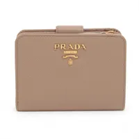 プラダ サフィアーノメタル 1ML018 レザー コンパクトウォレット ベージュ