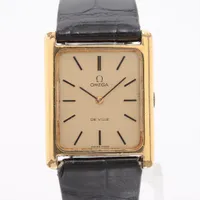 オメガ デヴィル YG×SS×社外革 手巻き シャンパン文字盤