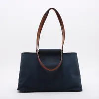 エルメス カバックエラン 39 PM トワルオフィシエ ネイビー シルバー金具