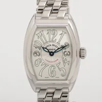 フランクミュラー コンキスタドール 8005LQZ SS QZ シルバー文字盤