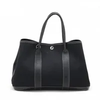 エルメス ガーデンパーティ30 TPM トワルオフィシエ ブラック シルバー金具