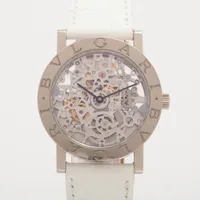 ブルガリ ブルガリブルガリ BBW33GLSKP WG×社外革 AT スケルトン文字盤