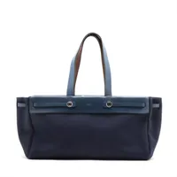 エルメス エールバッグ カバスMM トワルオフィシエ ネイビー シルバー金具