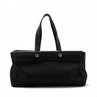 エルメス エールバッグ カバスMM トワルオフィシエ ブラック シルバー金具