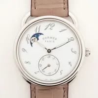 エルメス アルソー AR7M.510 SS×革 AT ホワイト文字盤