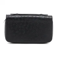 ヴィトン オーストリッチ ジッピーXL N93456 ラウンドジップウォレット ブラック