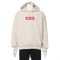 シュプリーム コットン×ポリエステル パーカー ベージュ ABランクの