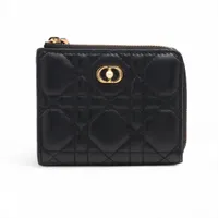 ディオール ジョリー サクラ レザー コンパクトウォレット ブラック