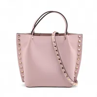 ヴァレンティノガラヴァーニ ロックスタッズ レザー 2WAYハンドバッグ ピンク