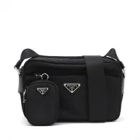 プラダ テスート ナイロン ショルダーバッグ ブラック