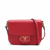 プラダ サフィアーノ レザー ショルダーバッグ レッド