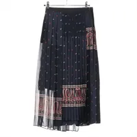 サカイ ポリエステル スカート 0 ネイビー