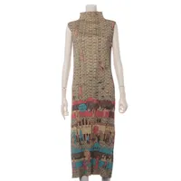 プリーツプリーズ ポリエステル ノースリーブワンピース 3 マルチカラー