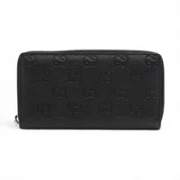 極美✨グッチ 二つ折り財布 GG インターロッキング レザー ブラック 黒 GUCCI（グッチ） 二つ折り 財布 インターロッキングG コインウォレット