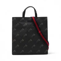 グッチ シェリーライン レザー ボストンバッグ ダークブラウン AB