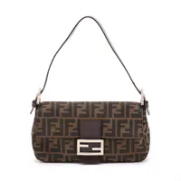 フェンディ マンマバケット スエード 2WAYショルダーバッグ ブラウン