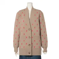 バーバリー TBロゴ ウール カーディガン ティッシ期 S ブラウン