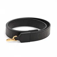 ロエベ リピートアナグラム レザー ショルダーストラップ ブラック