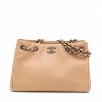 シャネル ラージ ショッピングバッグ キャンバス チェーントートバッグ