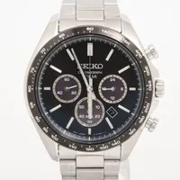 セイコー クロノグラフ 8T63-00D0 SS×革 QZ 黒文字盤 ABランクの買取