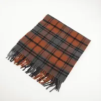 エルメス カシミヤ マフラー グレー×ブラウン