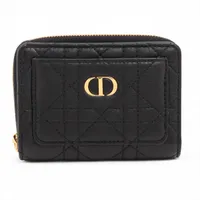 ディオール オブリーク キャンバス×レザー 財布 ブラック ABランクの