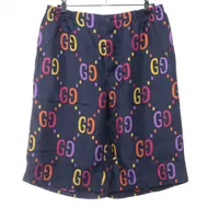 グッチ GG シルク ショートパンツ 44 ネイビー