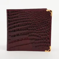 カルティエ クロコ コンパクトウォレット ボルドー
