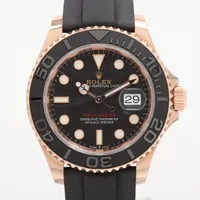 ロレックス ヨットマスター40 126655 PG×ラバー AT 黒文字盤