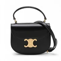 セリーヌ トリオンフ ミニブザス レザー 2WAYハンドバッグ ブラック