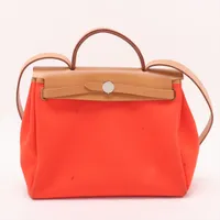 エルメス エールバッグジップPM トワルオフィシエ ナチュラル シルバー金具